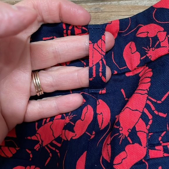 J. Crew size 6 Blue and Red Lobster Print Chino 5” Inseam Shorts with Pockets - Picture 10 of 12